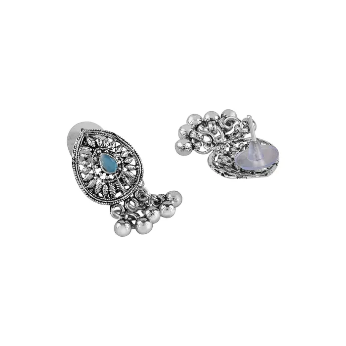 Teejh Necklaces Teejh Odhani Multicolored Silver Oxidised Necklace Set