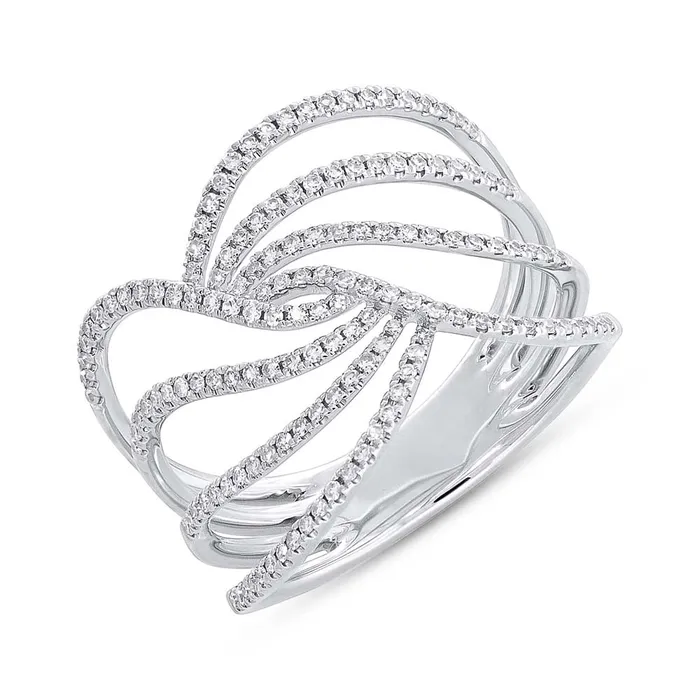 14K White Gold Diamond Ring with Multiple Branches Meierotto Jewelers Rings