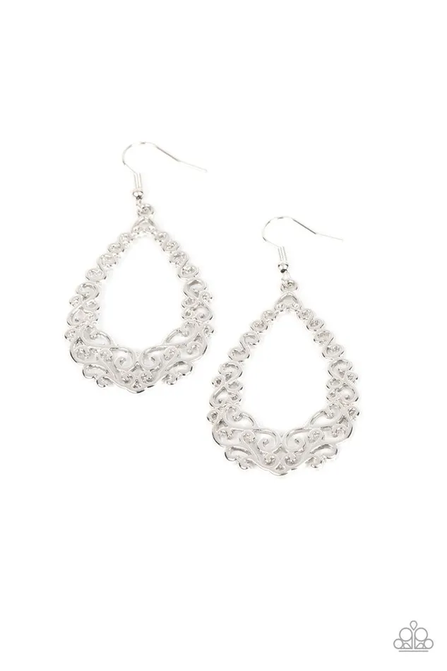 Earrings Paparazzi Jewelry Paparazzi Earring Granada Garland Silver Earrings Paparazzi Jewelry Paparazzi Earring Granada Garland Silver
