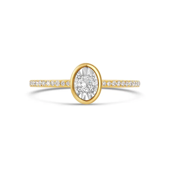 Rings Engagement Collections 14K Yellow Gold Ruby Diamond Ring