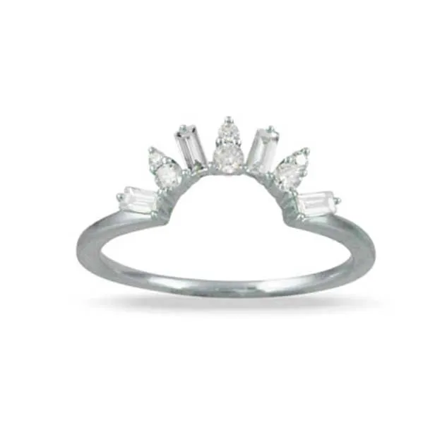 Rings Little Bird Little Bird Bridal 18K White Gold Curved Diamond Band