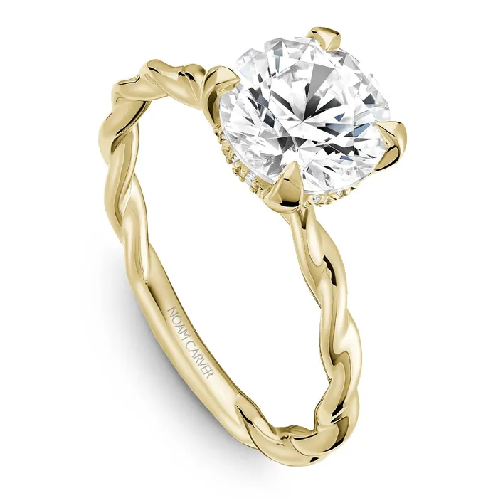 Rings Noam Carver 14K Yellow Gold Semi Mount Diamond Ring with Round Head Rings Noam Carver 14K Yellow Gold Semi Mount Diamond Ring with Round Head