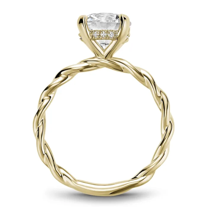 Rings Noam Carver 14K Yellow Gold Semi Mount Diamond Ring with Round Head
