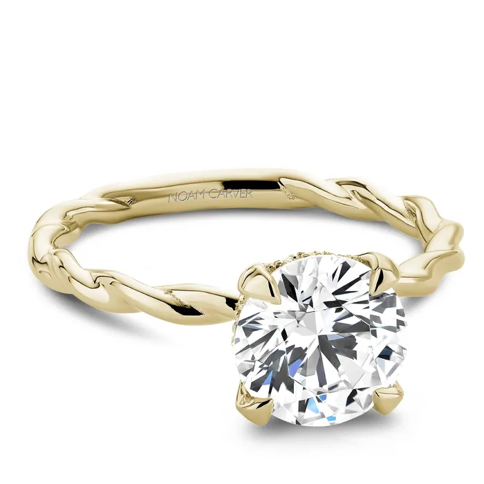 Rings Noam Carver 14K Yellow Gold Semi Mount Diamond Ring with Round Head