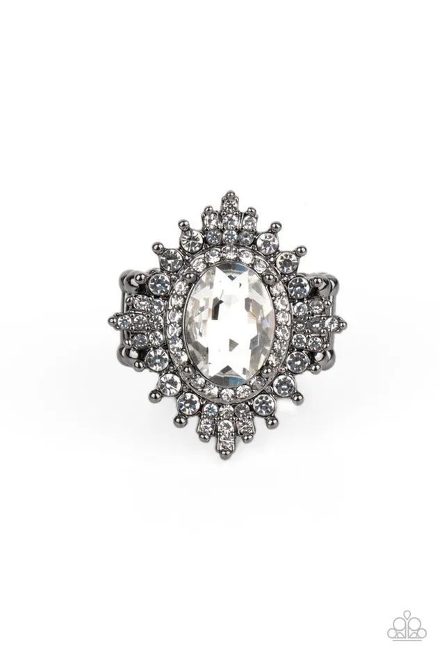 Rings Paparazzi Ring FiveStar Stunner Black Paparazzi Jewelry