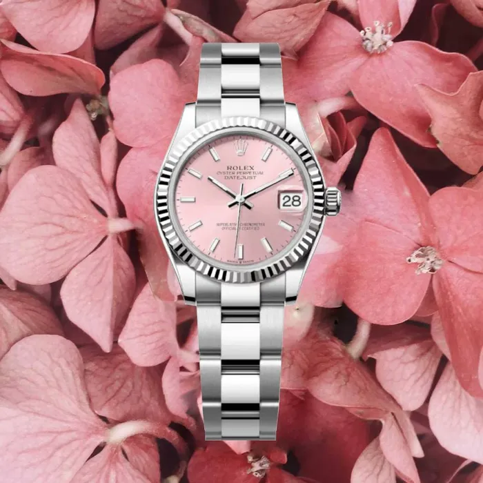 Rolex Bracelets Rolex Datejust 31mm Ref 2782740013 Pink Stick Dial Stainless Steel Oyster Bracelet Womens Watch