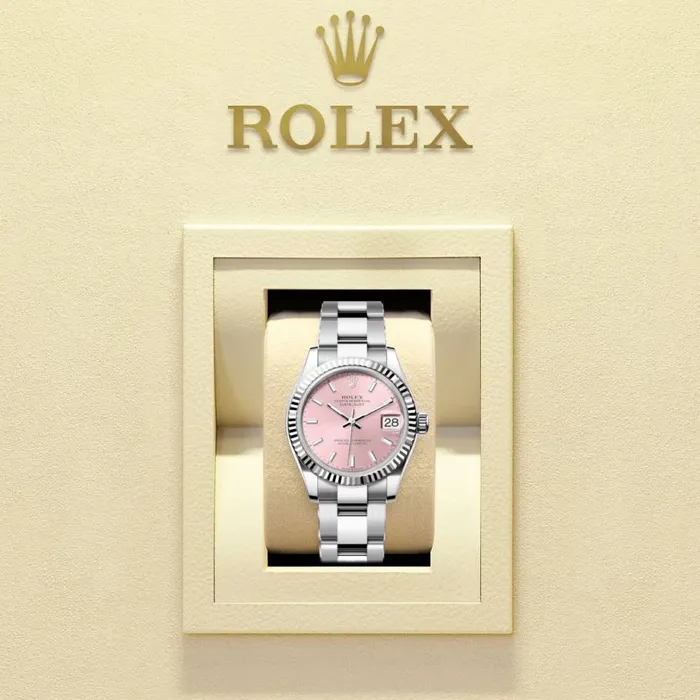 Rolex Bracelets Rolex Datejust 31mm Ref 2782740013 Pink Stick Dial Stainless Steel Oyster Bracelet Womens Watch