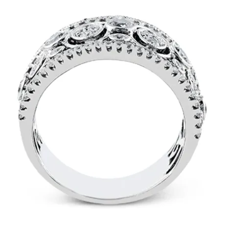 Simon G 18K White Gold Wide Diamond Band Simon G Rings