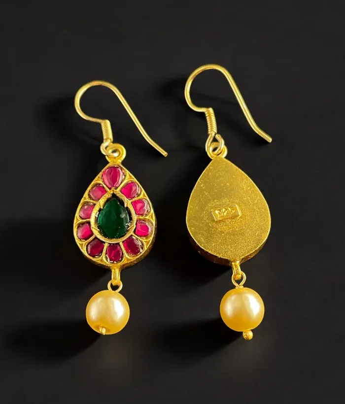 Kundan Earrings The Jashn Silver Kundan Earrings