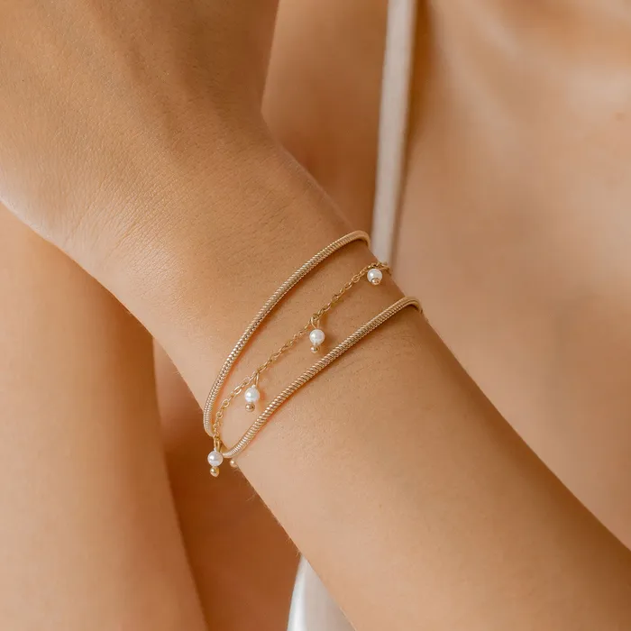 Round Snake Chain Bracelet Gold Hey Happiness Bracelets Round Snake Chain Bracelet Gold Hey Happiness Bracelets