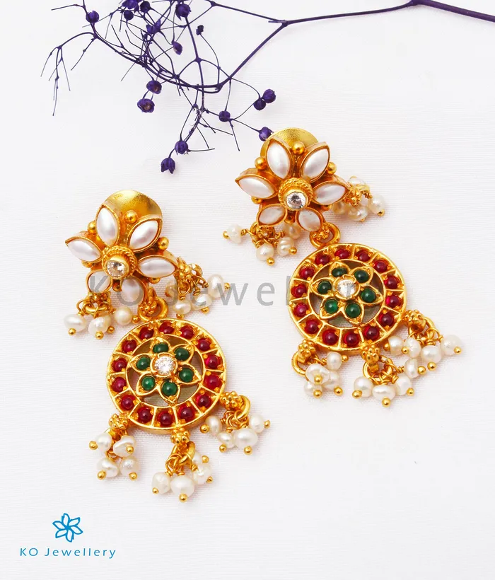 The Uthika Silver Kempu Necklace RedPearl Silversmith Necklaces