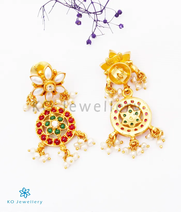 The Uthika Silver Kempu Necklace RedPearl Silversmith Necklaces
