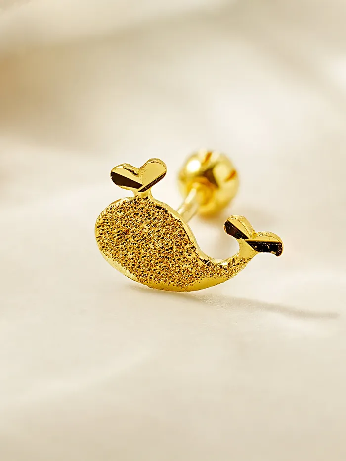 24K Gold Dive Whale Cartilage Earring 20G MinimalBijoux Earrings