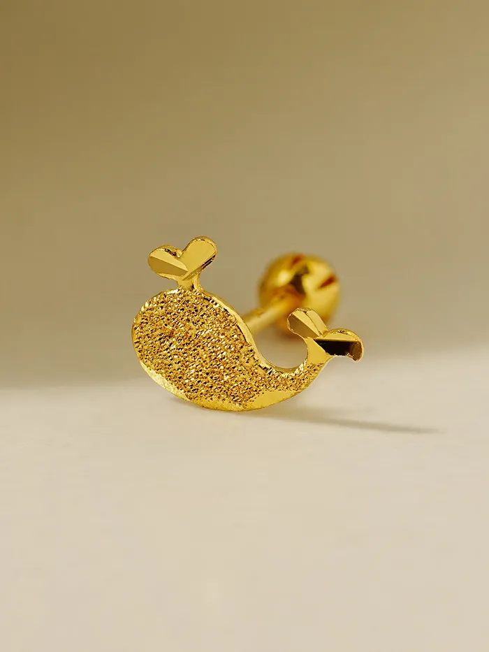24K Gold Dive Whale Cartilage Earring 20G MinimalBijoux Earrings