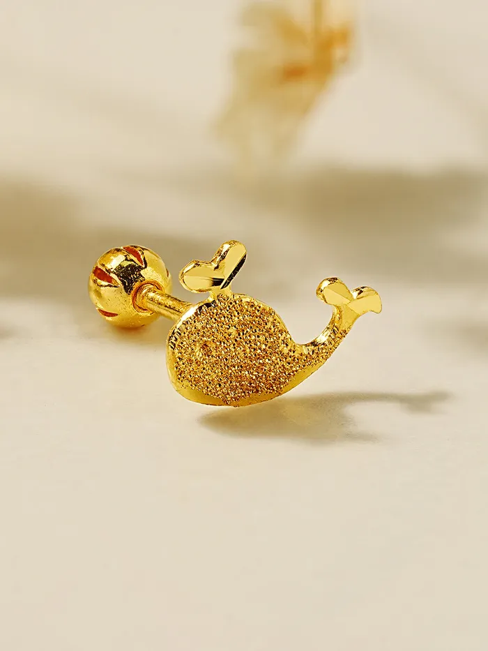 24K Gold Dive Whale Cartilage Earring 20G MinimalBijoux Earrings