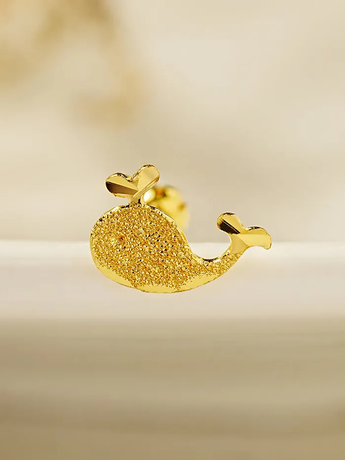 24K Gold Dive Whale Cartilage Earring 20G MinimalBijoux Earrings