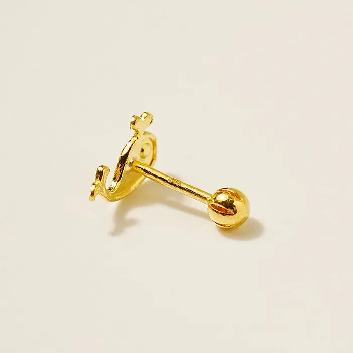 24K Gold Dive Whale Cartilage Earring 20G MinimalBijoux Earrings