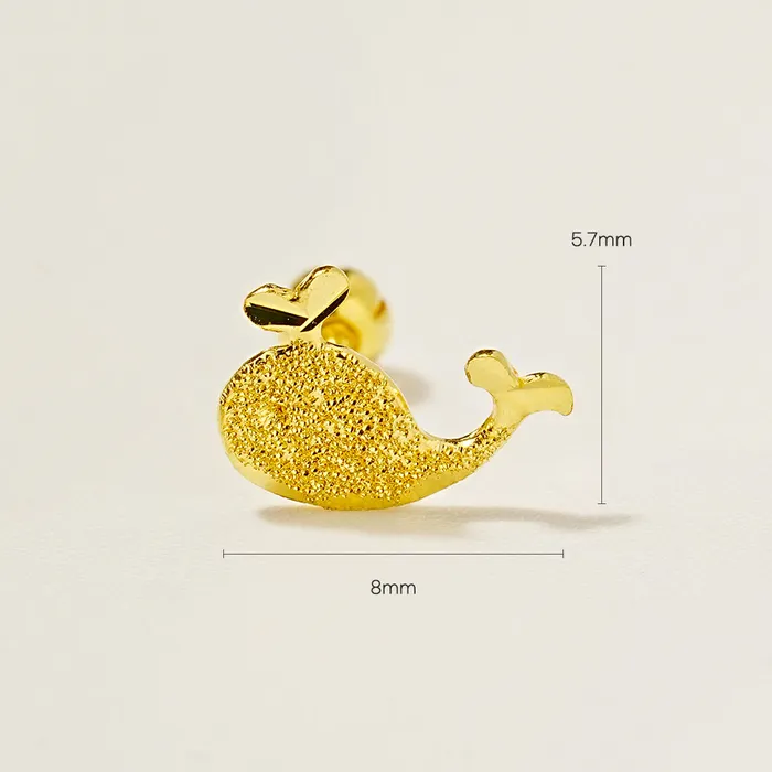 24K Gold Dive Whale Cartilage Earring 20G MinimalBijoux Earrings