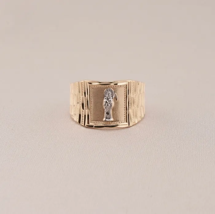 AB and J Rings 14K Gold Santa Muerte Mens Ring RG1681 AB and J Rings 14K Gold Santa Muerte Mens Ring RG1681