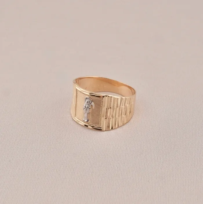 AB and J Rings 14K Gold Santa Muerte Mens Ring RG1681 AB and J Rings 14K Gold Santa Muerte Mens Ring RG1681