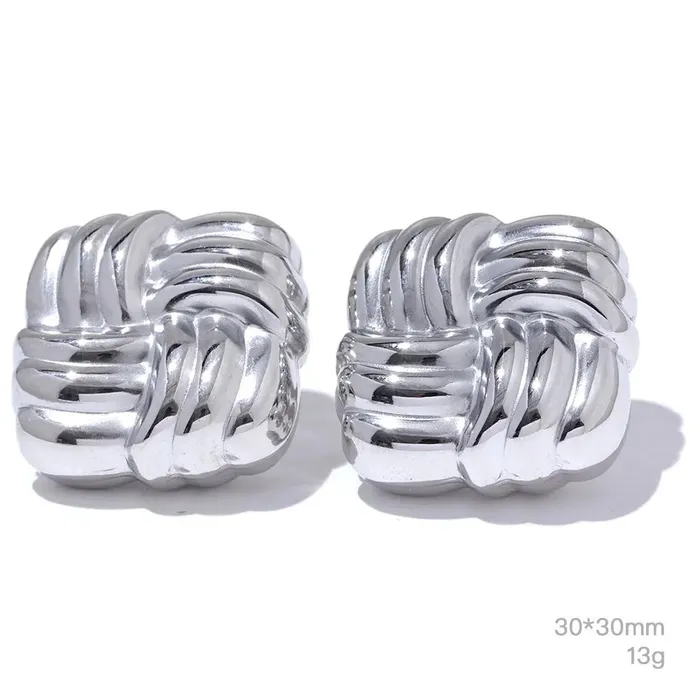 Earrings Mabel Love Co Stainless Steel Square Stud Earrings Trendy Chic Accessory