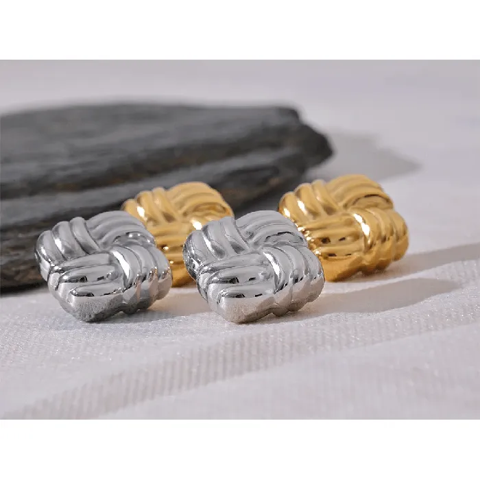 Earrings Mabel Love Co Stainless Steel Square Stud Earrings Trendy Chic Accessory