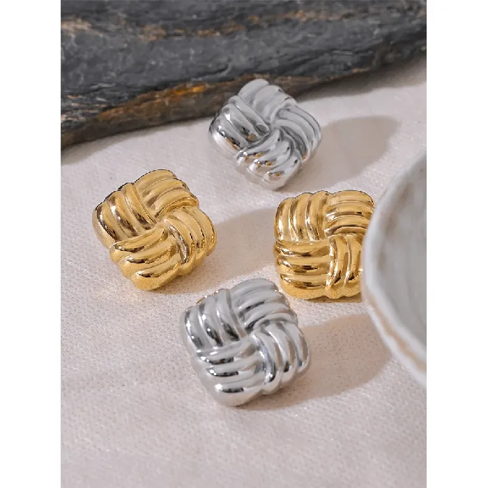 Earrings Mabel Love Co Stainless Steel Square Stud Earrings Trendy Chic Accessory