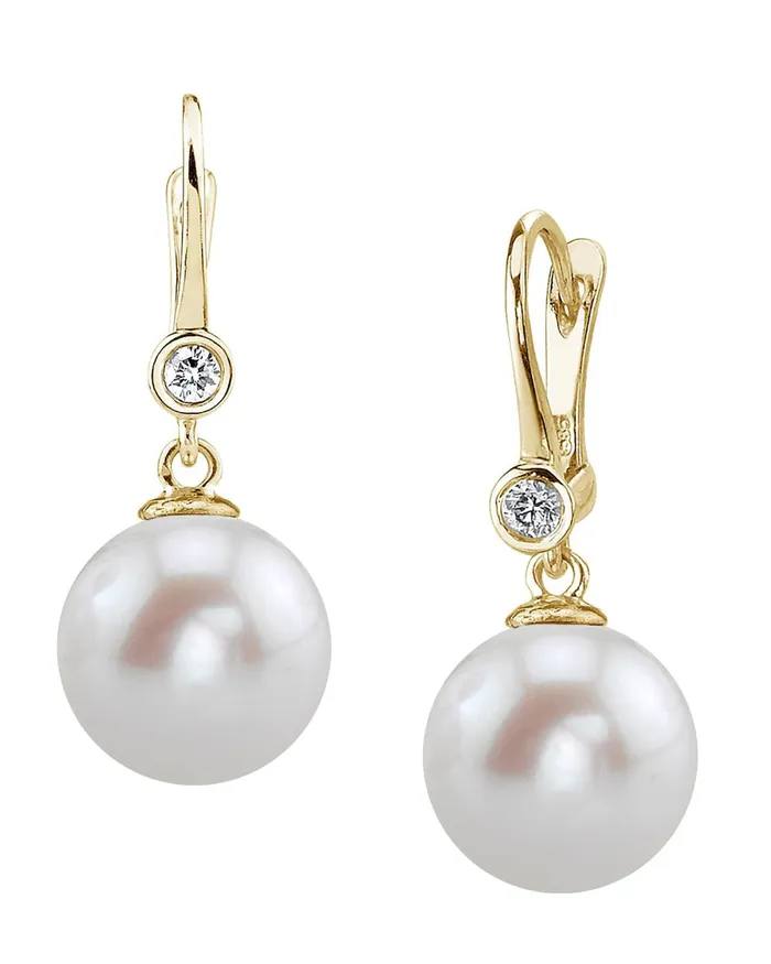 Earrings SPT Freshwater Pearl Diamond Michelle Earrings Various Colors