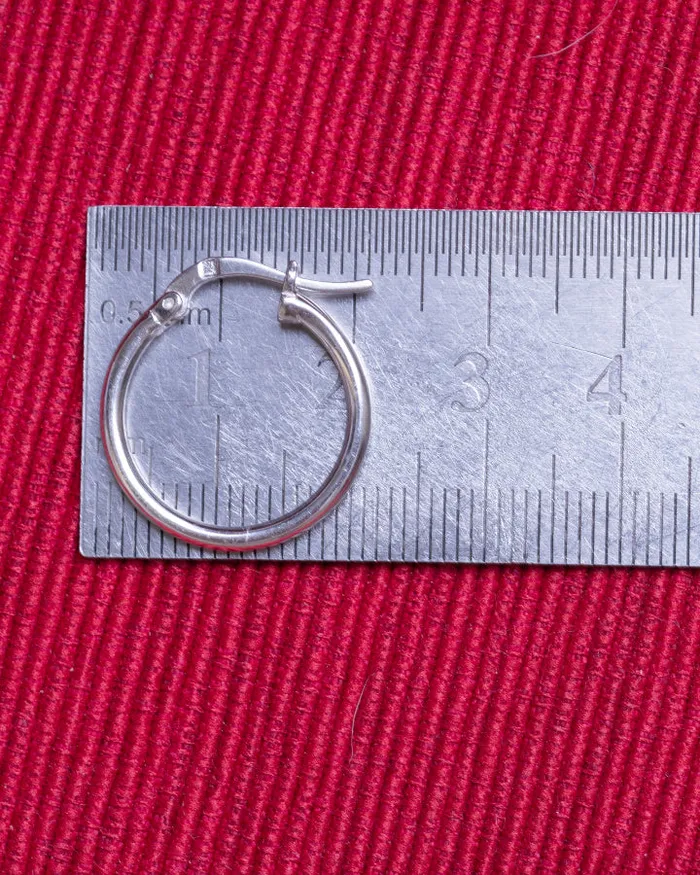 KOAY Silver Store Earrings Plain Hoop 06 Earring