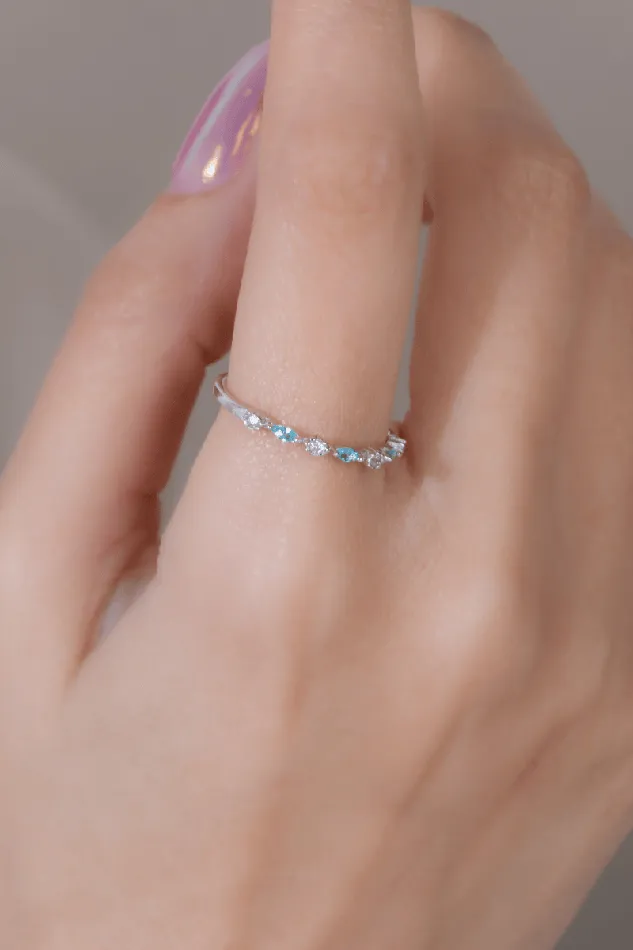 KOAY Silver Store Rings Zircon 093 Aqua Ring