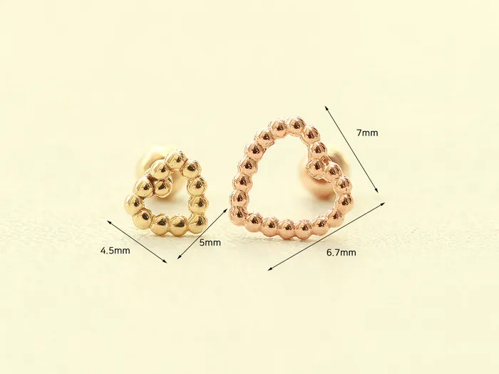 MinimalBijoux 14K Gold Bubble Heart Cartilage Earring 20G18G Earrings