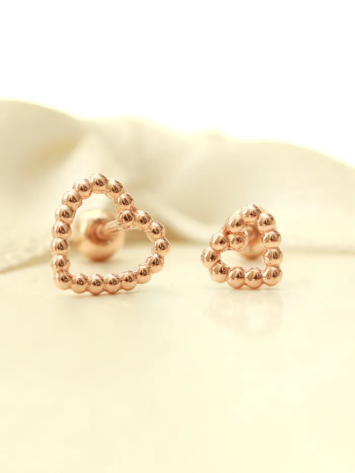 MinimalBijoux 14K Gold Bubble Heart Cartilage Earring 20G18G Earrings