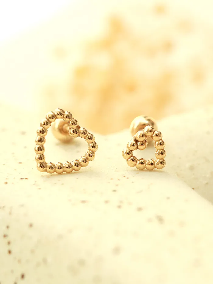 MinimalBijoux 14K Gold Bubble Heart Cartilage Earring 20G18G Earrings