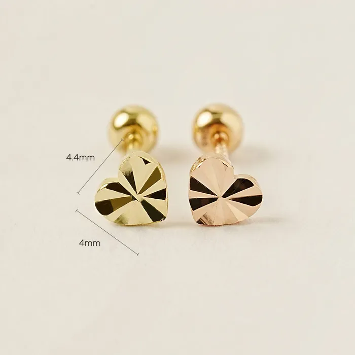 MinimalBijoux 14K Gold Cutting Heart Cartilage Earring 20G Earrings