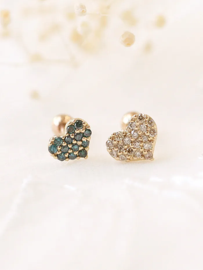 MinimalBijoux Earrings 14K Gold Heart Cartilage Earring 18g16g