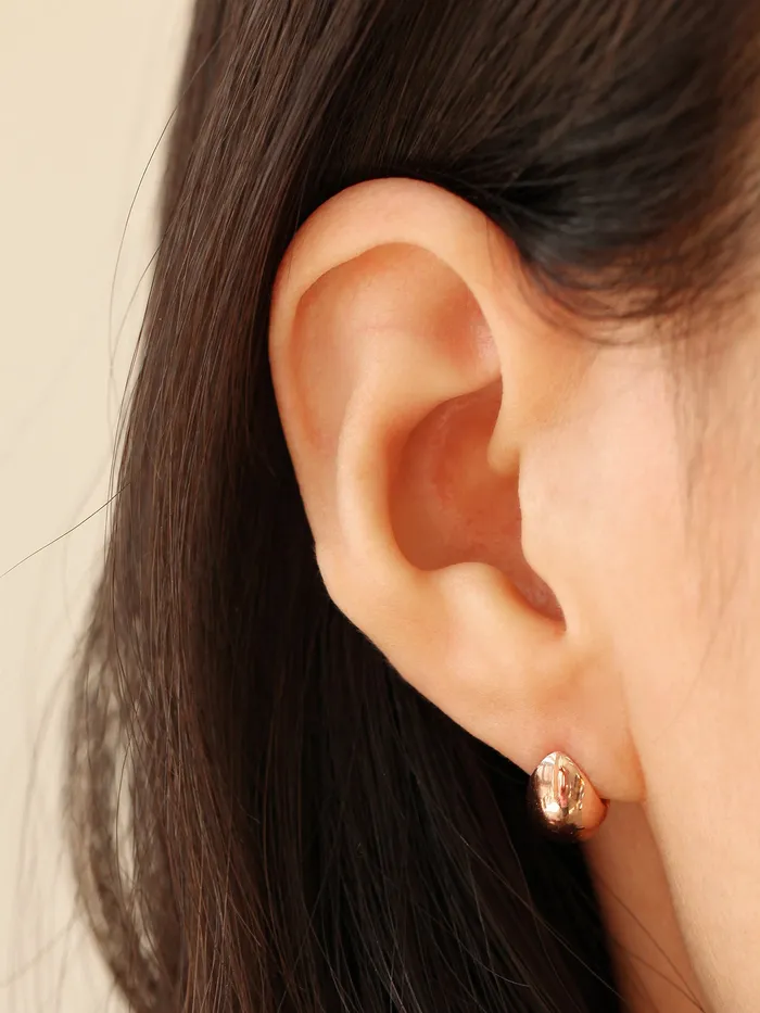 MinimalBijoux Earrings 14K Gold Water drop hoop Earring