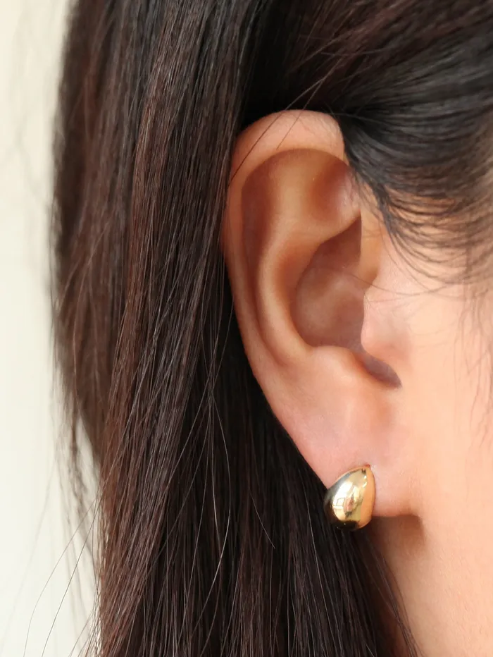 MinimalBijoux Earrings 14K Gold Water drop hoop Earring