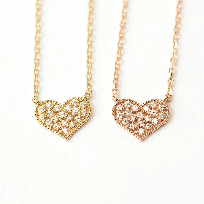 MinimalBijoux Necklaces 14K 18K Gold Flat Cubic Heart Necklace