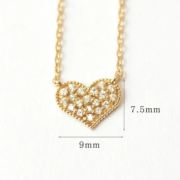 MinimalBijoux Necklaces 14K 18K Gold Flat Cubic Heart Necklace
