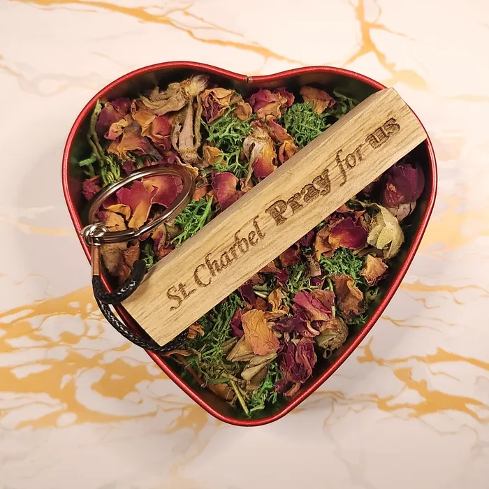 Necklaces Our Lady of Gifts Saint Charbel Valentines Day Heart Box