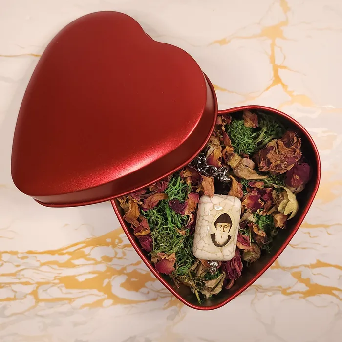 Necklaces Our Lady of Gifts Saint Charbel Valentines Day Heart Box