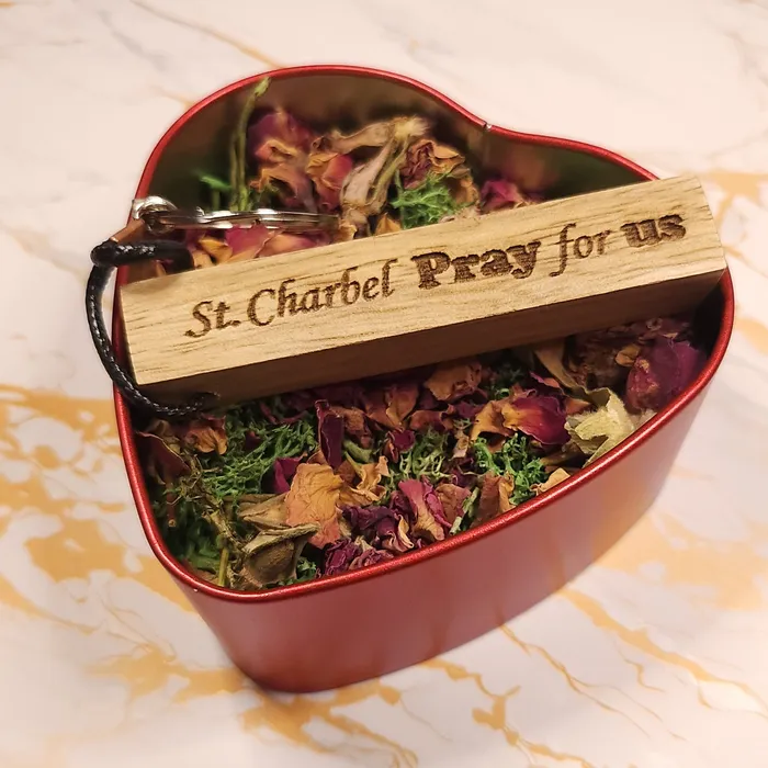 Necklaces Our Lady of Gifts Saint Charbel Valentines Day Heart Box