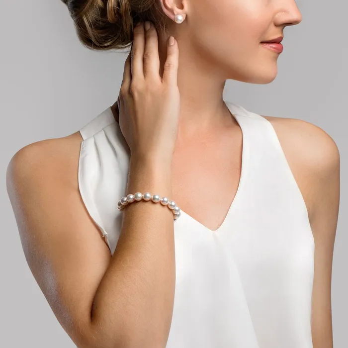SPT Bracelets 8595mm White Freshwater Pearl Bracelet AAAA Quality