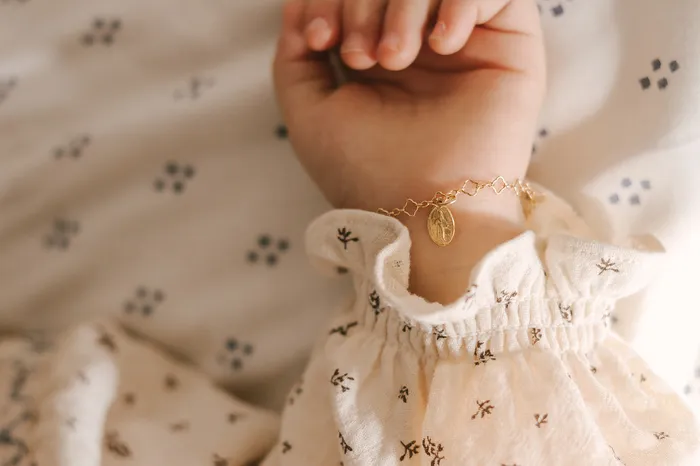 Bracelets The Little Catholic Miraculous Medal Floral Childrens Bracelet