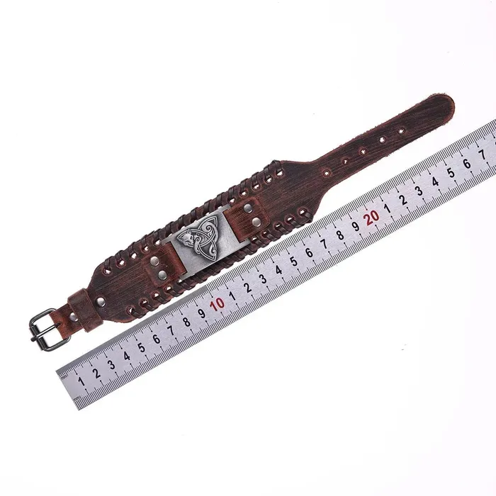 Freya Trinity Knot Leather Bracelet Valhalla Vikings Bracelets