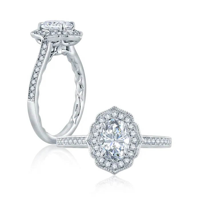 International Diamond Center Rings AJAFFE Seasons of Love Oval Diamond Engagement Ring Setting 020 ctw