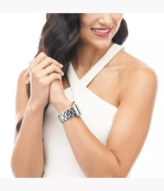 MICHELE Watches Bracelets MICHELE Silver Tone Stainless Bracelet Watchband for Apple Watch