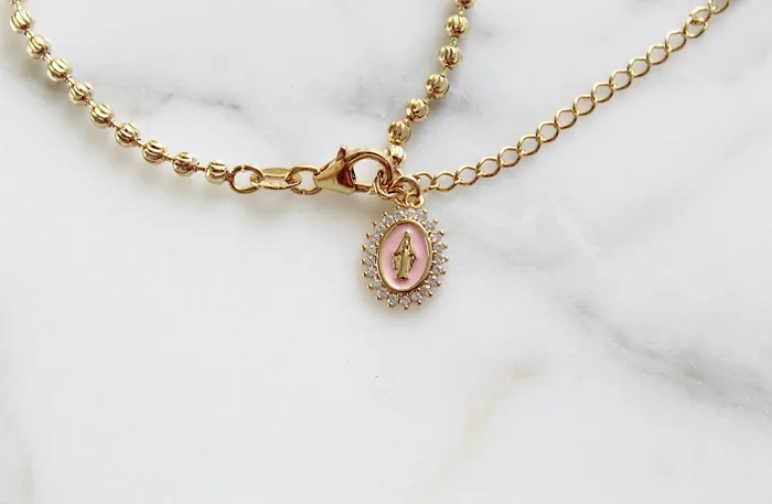 Mother Mary Bracelet in Pink TheLittleCatholic Bracelets