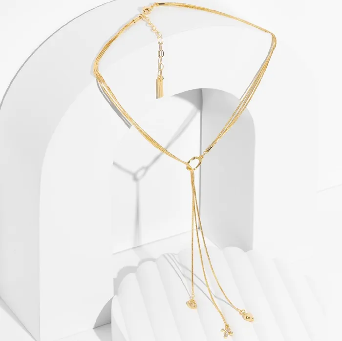 Necklaces Anets Collection Anets Collection Trinity Necklace Yellow