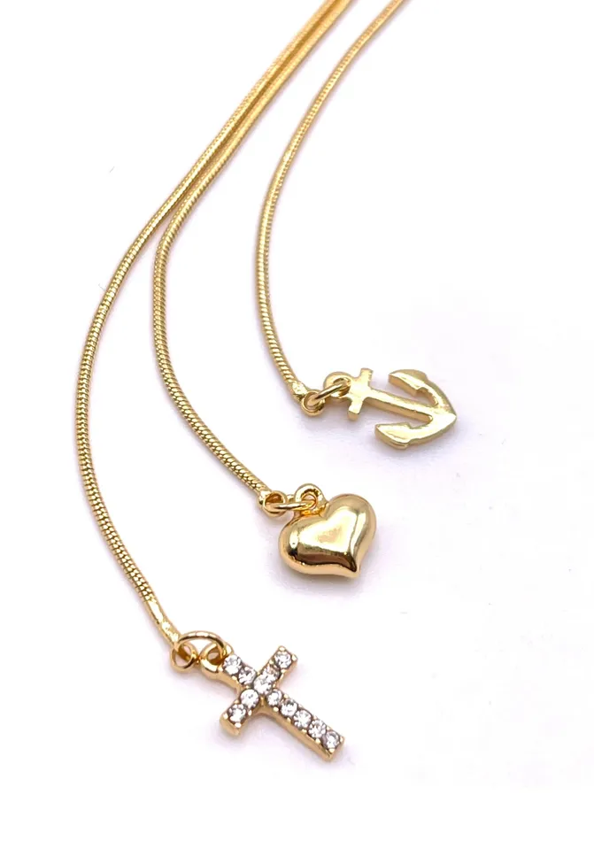 Necklaces Anets Collection Anets Collection Trinity Necklace Yellow